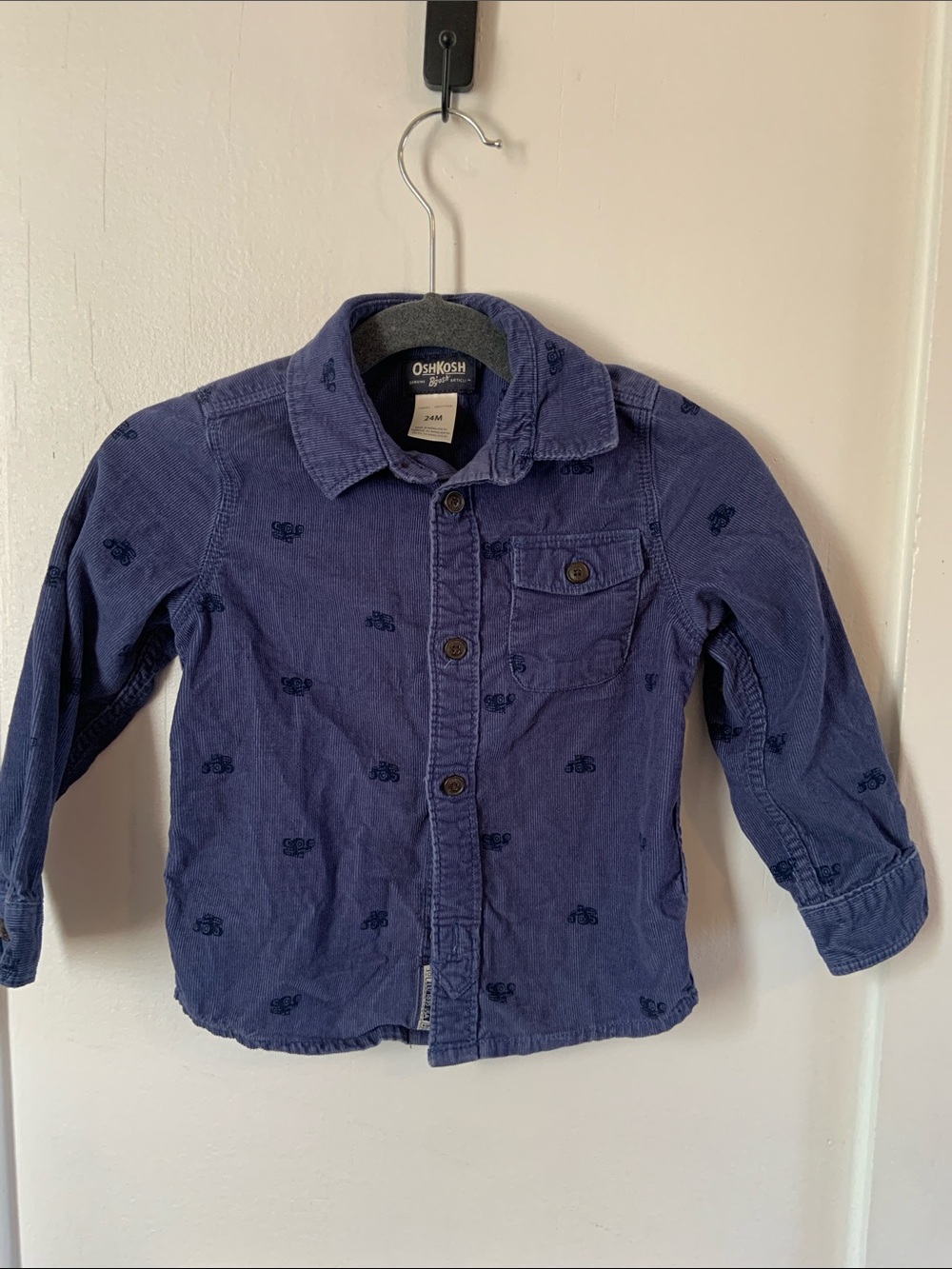 OshKosh B'gosh Dark Blue Corduroy Button-Up Shirt